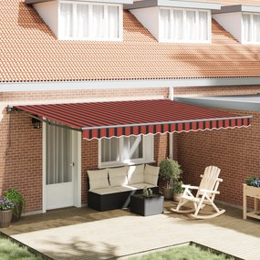 vidaXL Toldo Retrátil Manual Laranja e Marrom 450x300 cm tecido