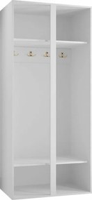 Roupeiro Hartford 396, Preto, 186x74x44cm, 54 kg, Portas para roupeiro: Com dobradiças, Número de prateleiras: 2, Número de prateleiras: 2