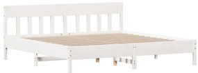 Cama sem colchão 180x200 cm madeira de pinho maciça branco