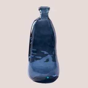 Vaso de Vidro Reciclado 50 cm Boyte Azul Niágara - Sklum
