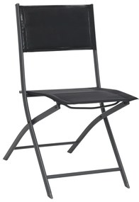 Cadeiras de exterior dobráveis 2 pcs aço e textilene