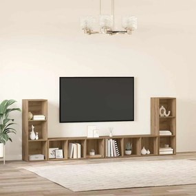 Gabinete para TV 4 pcs Carvalho Artesanal 37 x 35 x 107.5 cm