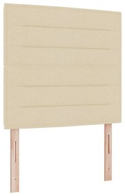 Cama Box Spring com Colchão &amp; Banqueta Creme 120x200 cm Tecido