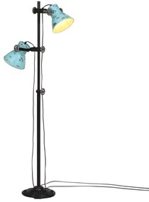 Candeeiro de pé 25 W 25x25x90/140 cm E27 azul desgastado