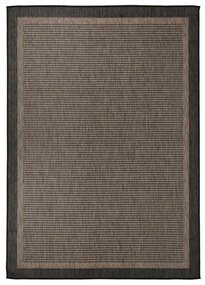 Tapete de tecido plano para exterior 140x200 cm castanho-escuro