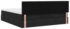 Estrutura de cama otomana com colchão 160x200 cm tecido preto