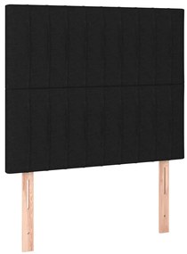 Cama com molas/colchão 90x200 cm tecido preto