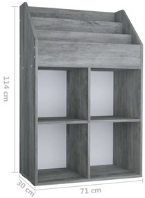 Suporte revistas infantil 71x30x114 cm aglom. cinzento cimento