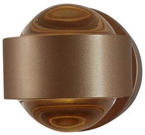 Candeeiro de parede de design bronze escuro incl. LED IP44 - Lens Design