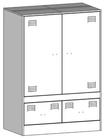 Aparador alto 67x39x95 cm aço branco