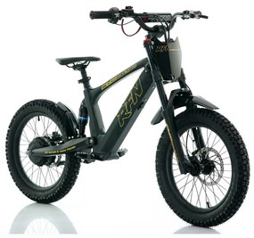 Bicicleta elétrica infantil 500W Roan RXF Evo Racing 18" Preta e Dourada