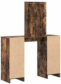 Mesa de Maquilhagem com Luzes LED Carvalho Fumado 102x33x135 cm