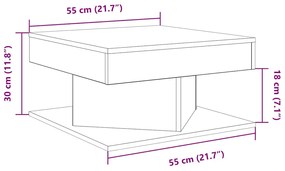 Mesa de centro 55x55x30 cm derivados de madeira madeira velha