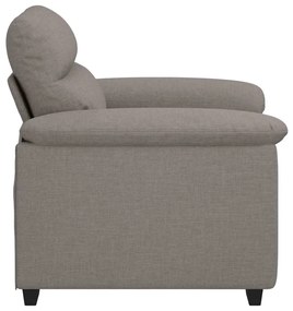 Poltrona tecido 60 cm cinzento-acastanhado