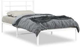 355606 vidaXL Estrutura de cama em metal com cabeceira 107x203 cm branco