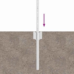 Postes de Cerca , 5 peças em U canalizado, aço galvanizado de 40 cm.