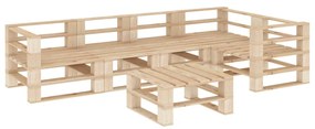 vidaXL 6 pcs conjunto lounge de jardim paletes madeira