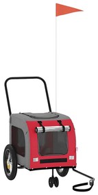 Reboque para Bicicleta para Animais de Estimação Vermelho e Cinza, Tec