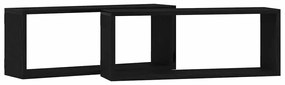 Prateleiras de Parede vidaXL 2 Peças Carvalho Preto 60x15x23 cm Feitas