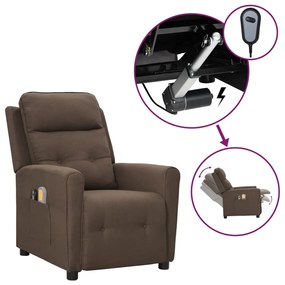 vidaXL Poltrona de massagens elétrica reclinável tecido cinza-acast.