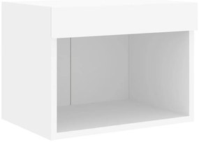 8pcs móveis de parede p/ TV c/ LEDs derivados de madeira branco