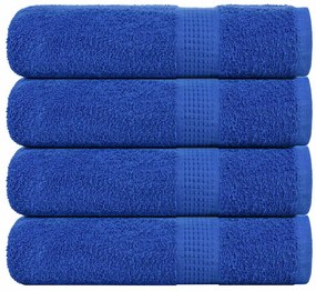 vidaXL Toalhas de mãos 4 pcs 50x100 cm 360 gsm 100% algodão azul