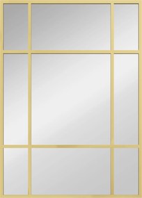 HOMCOM Espelho Retangular de Parede Espelho de Janela 70x50cm com Moldura Metálica Espelho Decorativo para Sala Quarto Dourado | Aosom Portugal