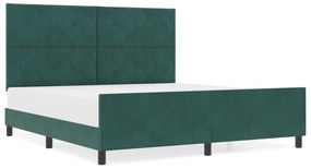 estrutura de cama vidaXL verde escuro 180x200 cm veludo