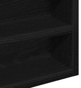 Gabinete Vitrine Preto Carvalho 100x8,5x75 cm Madeira engenheirada