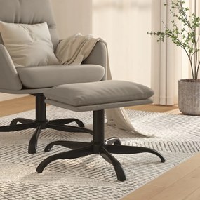 vidaXL Apoio de pés 60x60x36 cm veludo cinzento-claro