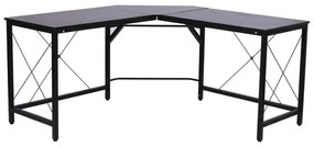 HOMCOM Mesa Computador Canto L Aço 150x150x76cm Espaço Amplo Estável Escritório Moderno