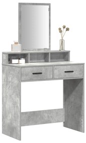 Espaço para Maquiagem com Gavetas Cinza Concreto 79x41x140 cm