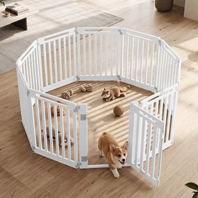 Recinto Modular para Cães, 53 x 81 cm, 9 Painéis Modulares, Branco