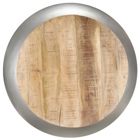 Mesa de centro 68x68x30 cm madeira de mangueira maciça cinzento
