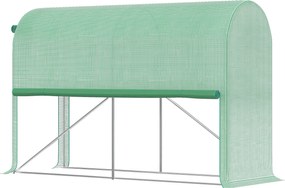 Estufa de jardim em PE, estufa de varanda, lona reforçada de 140 g/m², estrutura em aço, porta com fecho de correr, para legumes, plantas e flores, us