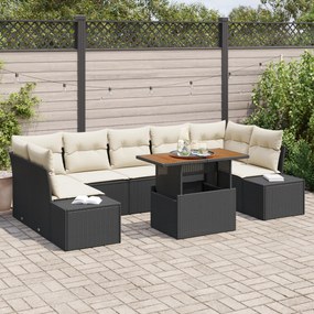 Conjunto de Sofás de Jardim de 8 Peças com Almofadas em Vime Polyratta