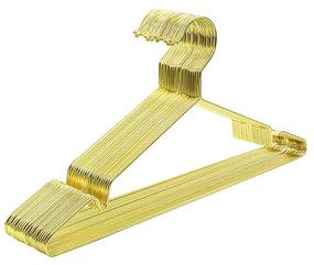 Pacote com 20 cabides de metal resistentes da SONGMICS, cromados, resistentes à ferrugem, compactos, duráveis, 42 cm, dourados CRI044G01