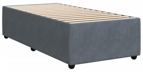 Estrutura de cama sem colchão 100x200 cm veludo cinzento-escuro