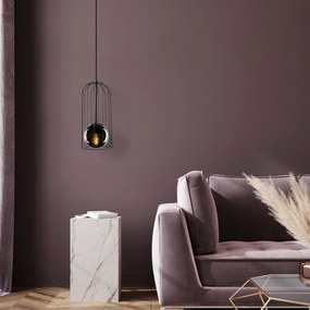 Candeeiro Suspenso Tweety – Preto – 17 x 17 cm, Altura Ajustável