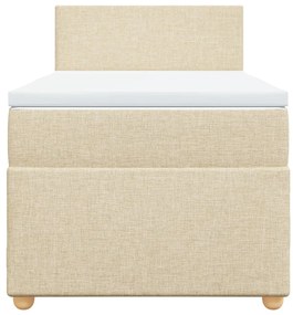 Cama com molas/colchão 90x190 cm tecido cor creme