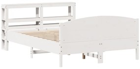 Cama sem colchão 120x190 cm madeira de pinho maciça branco