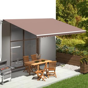 vidaXL Tecido de substituição para toldo 5x3,5 m castanho