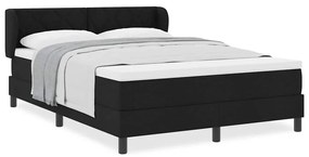 Cama Box Spring vidaXL com Colchão Preto 140x200 cm Tecido