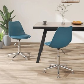 vidaXL Cadeiras de jantar giratórias 2 pcs couro artificial turquesa