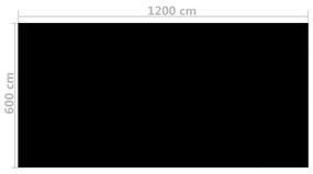 Cobertura retangular para piscina 1200x600 cm PE preto