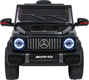Carro elétrico para Crianças 2 a 5 anos 12V Mercedes G63 AMG LIFT Rodas de espuma EVA, assento Couro ecológico Preto