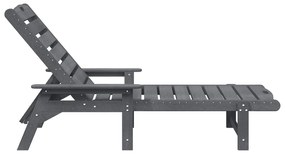 Espreguiçadeira Cinzento-claro 53x162x98.5 cm HDPE
