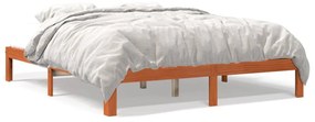 Estrutura de cama 180x200 cm madeira pinho maciço castanho cera