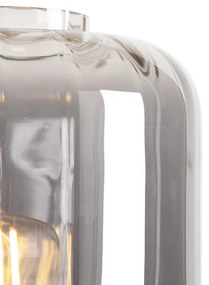 LED Candeeiro de pé inteligente preto com vidro fumê incl. Wi-Fi ST64 - Qara Design