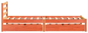 Cama sem colchão 100x200 cm pinho maciço castanho-mel